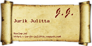 Jurik Julitta névjegykártya